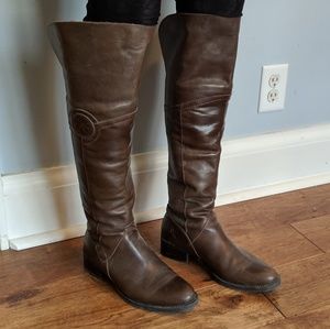 Laura Azana Briwn Leather Knee-high Boots